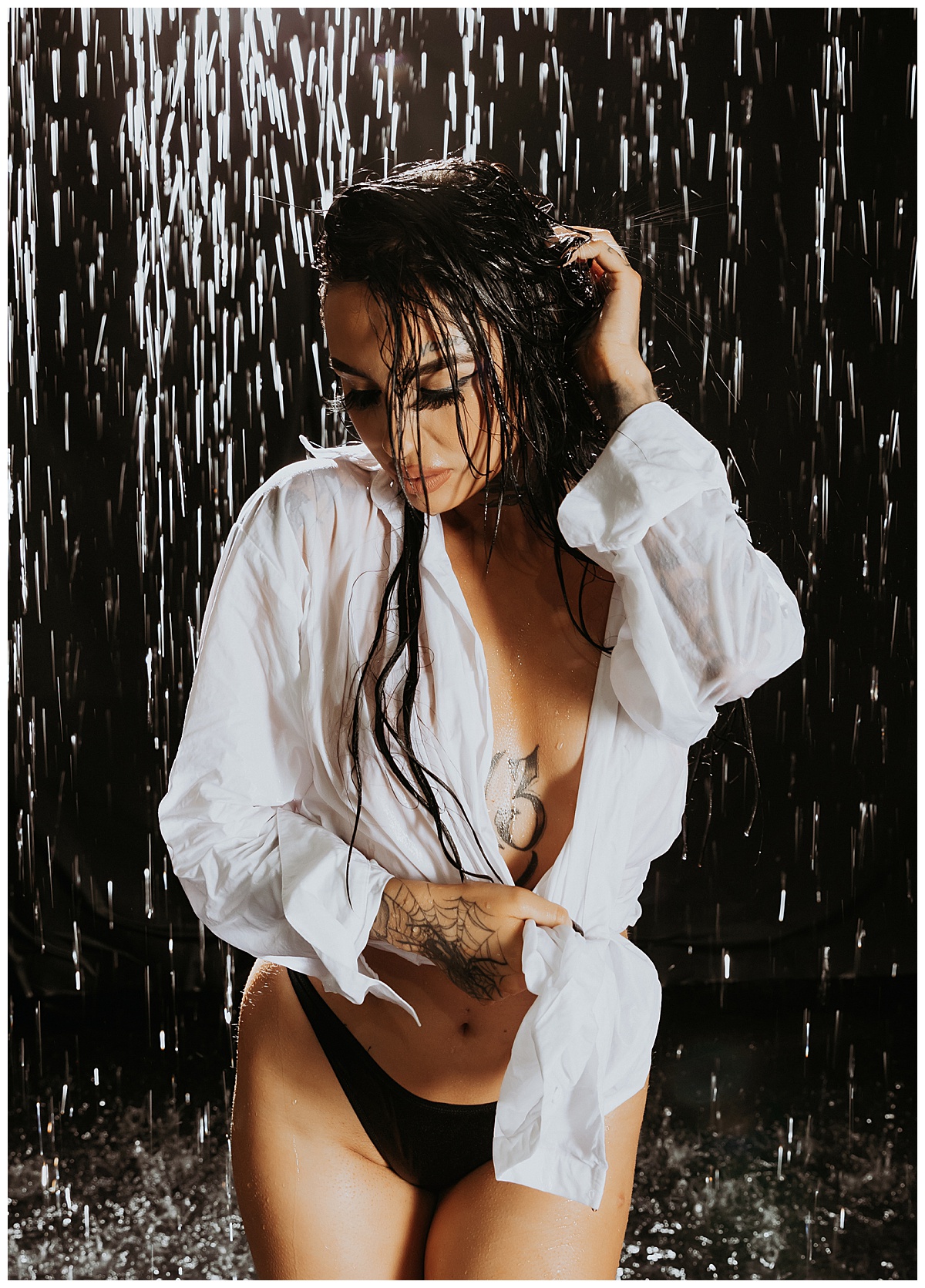 Lady in white shirt in rain for Add On Experiences