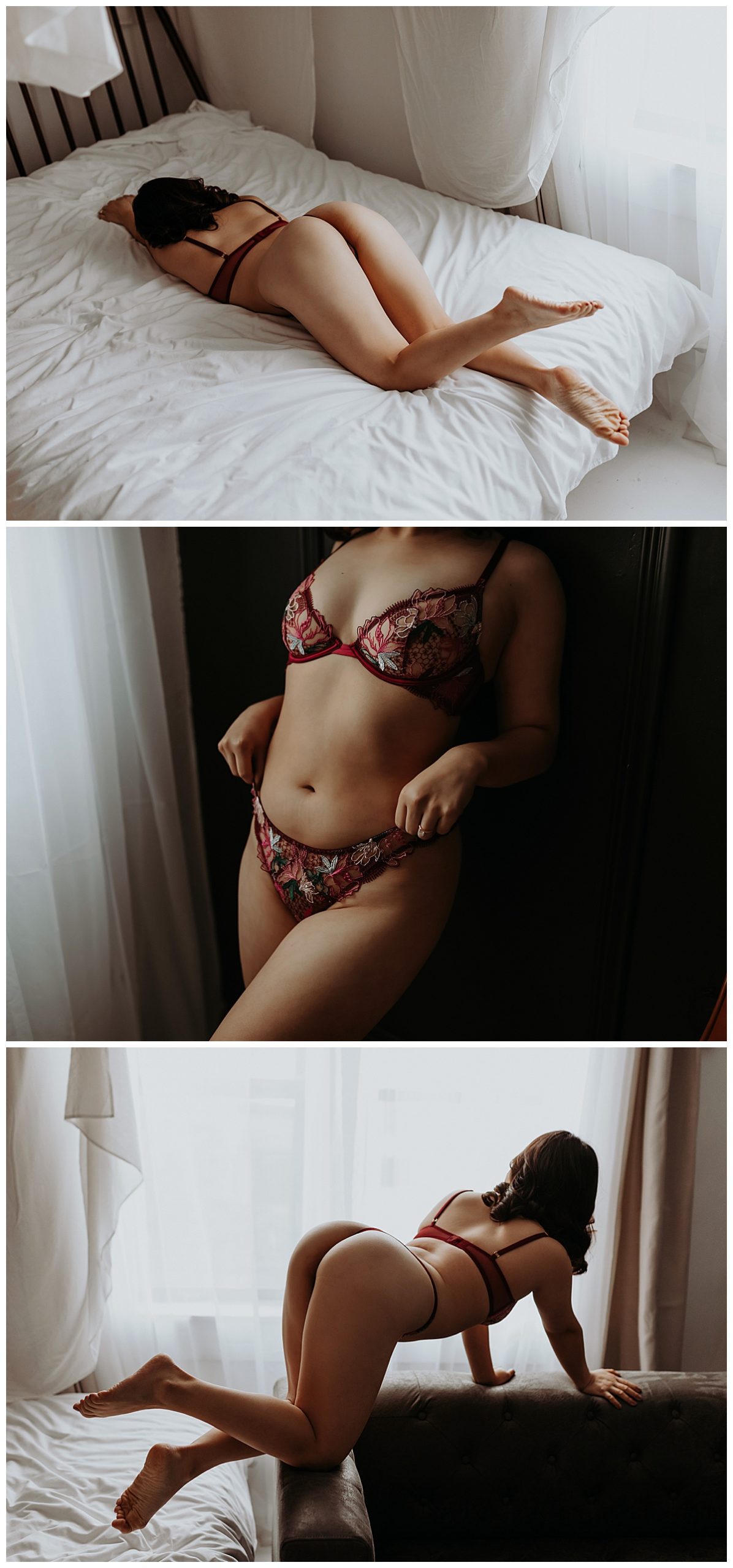 Female in red lingerie for Minneapolis Boudoir Photographer