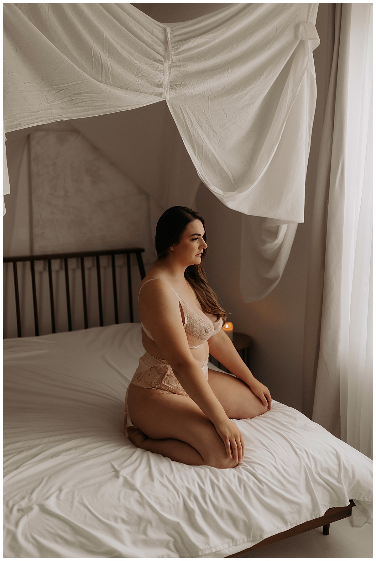 Woman sits on the edge of a bed demonstrating how you can Discover Your Inner Beauty