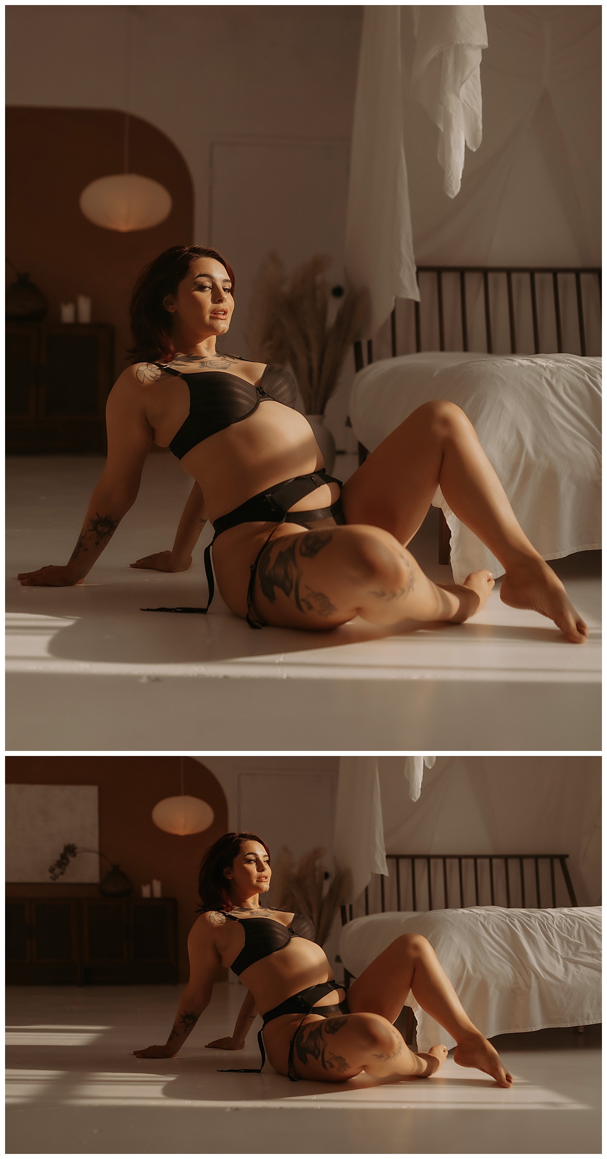 Person sits on the floor for Minneapolis Boudoir Photographer