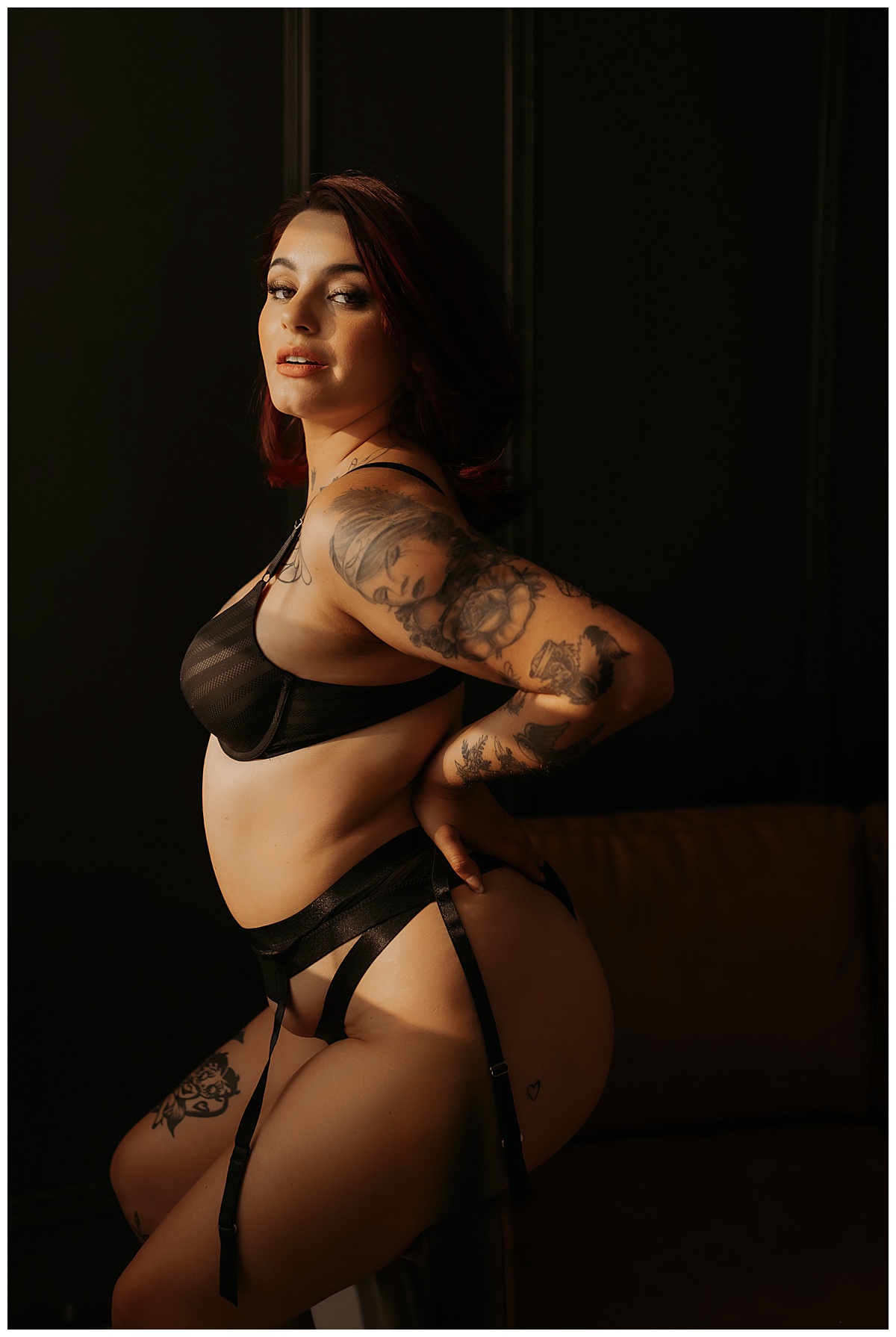 Person wears black lingerie for Mary Castillo Photography