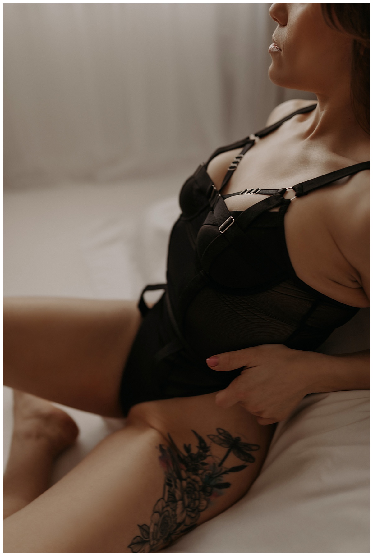 Stunning black lingerie details for Minneapolis Boudoir Photographer