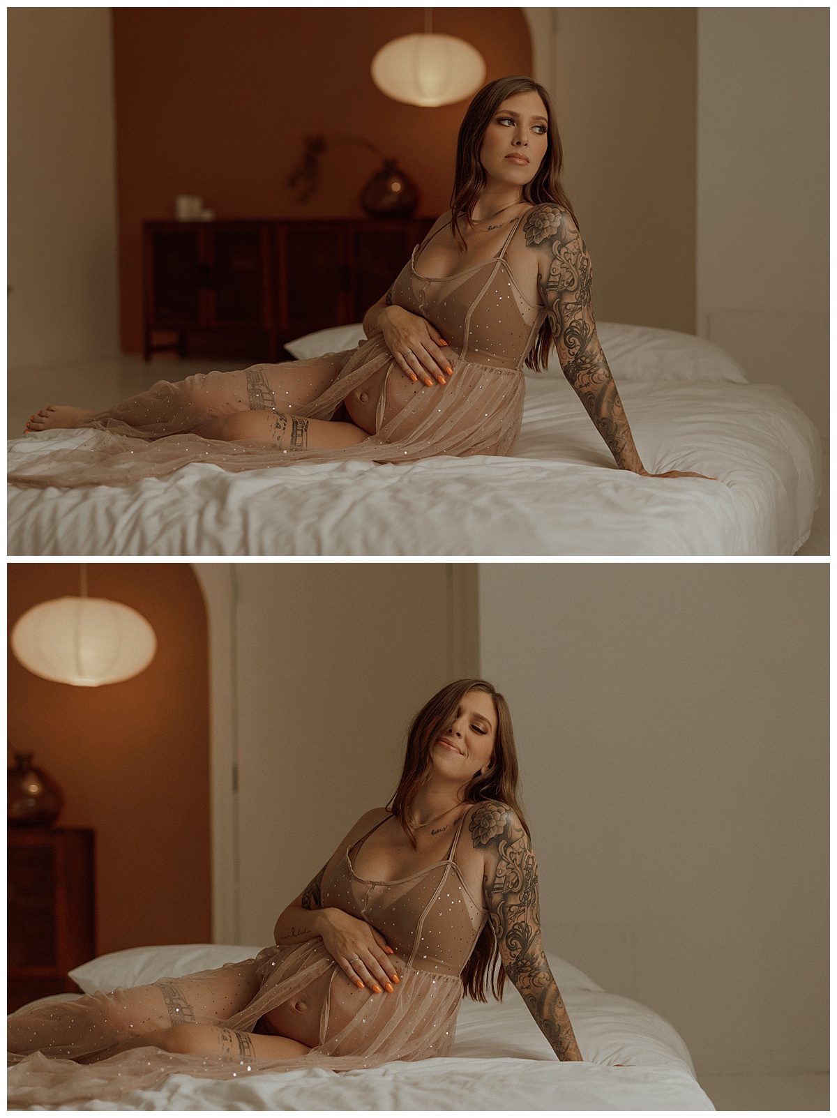 Person embraces her baby bump for Minneapolis Boudoir Photographer