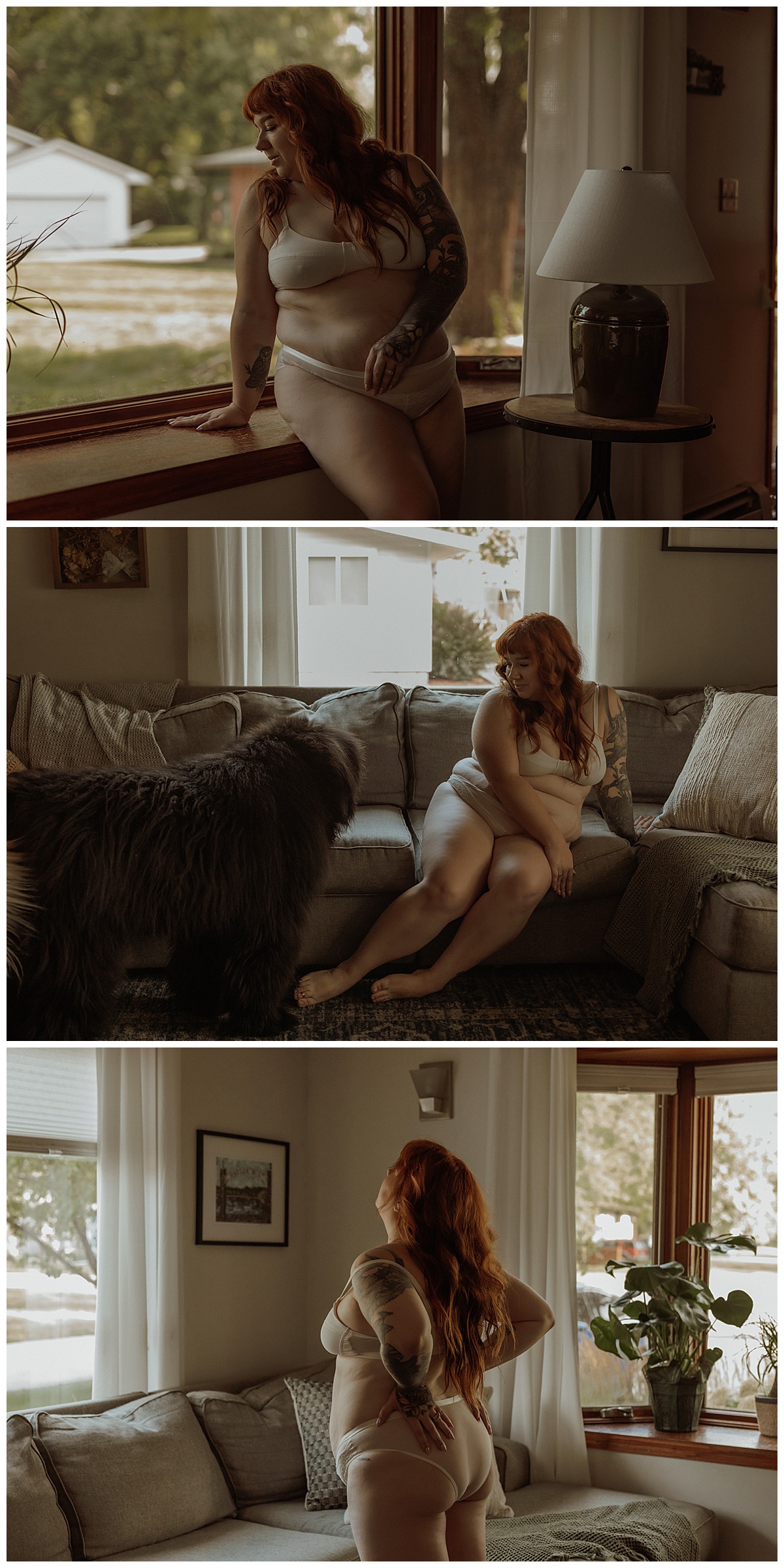 Adult wears white lingerie set for Minneapolis Boudoir Photographer